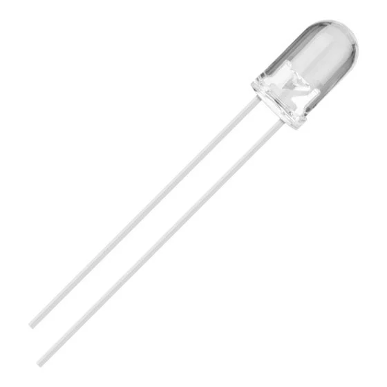 LED 5MM TRANSPARENTE BLANCO ALTA LUMINOSIDAD 2P